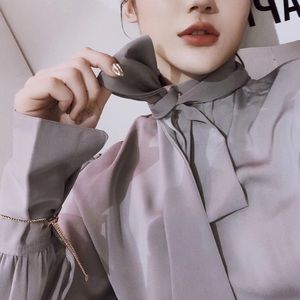 Silver strap silky blouse